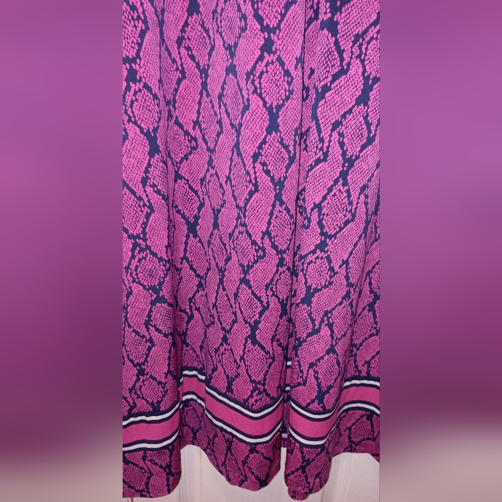 Michael Kors Pink Blue Python Print Maxi Dress Si… - image 6